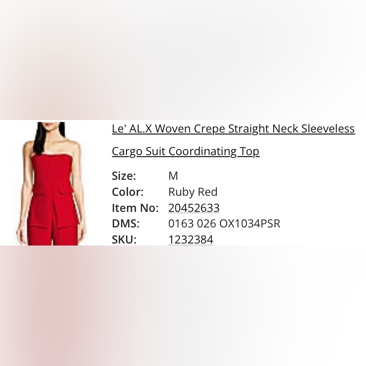 Ruby Red Strapless Crepe Pantsuit In Ruby Red